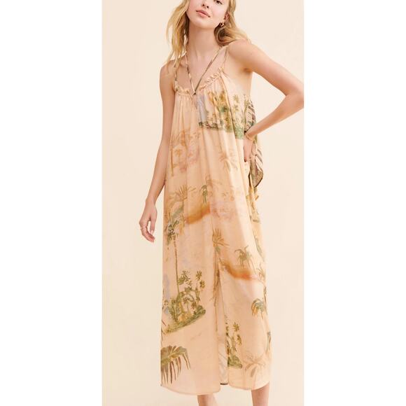 Anthropologie Tahnee Kelland Strappy Flowy Maxi Beach Resort Vacation Medium - Picture 4 of 7